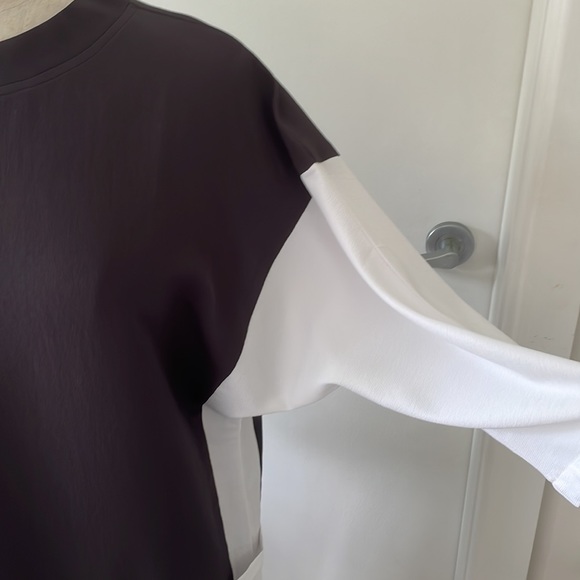 YouYou Statement Black and White Boxy Pocket Dress with Long Sleeves - Picture 15 of 15